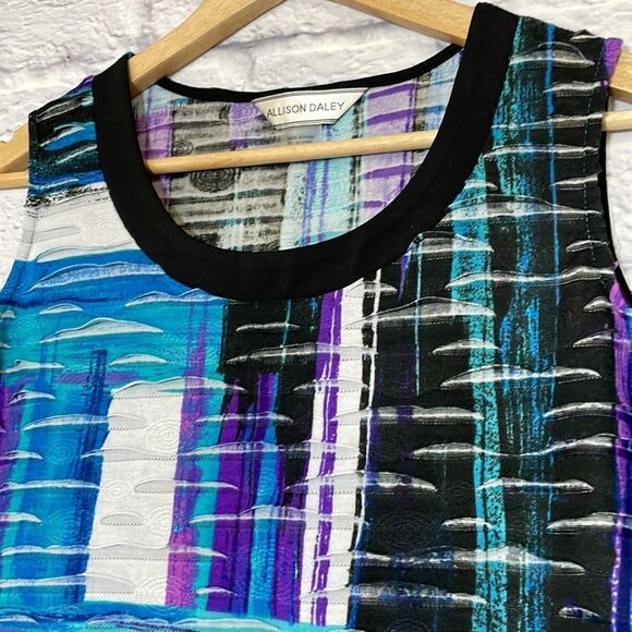 Allison Daley Abstract Multi-Color Print Sleeveless Top Size Small - Picture 4 of 10